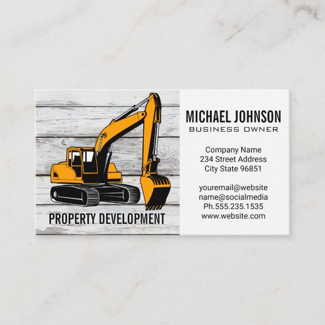 Construction Machinery | Bulldozer Business Card (Front)