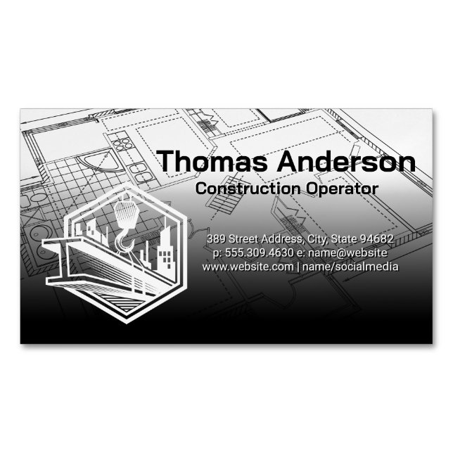 Construction  	Magnetic business card (Front)