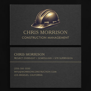 Construction Management Hard Hat Professional Business Card