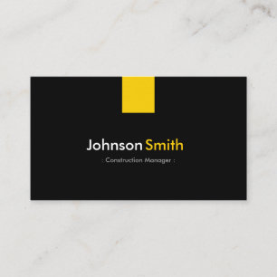 Construction Manager - Modern Amber Yellow Business Card