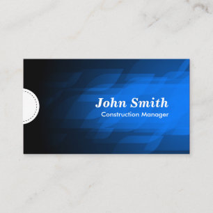 Construction Manager - Modern Dark Blue Business Card