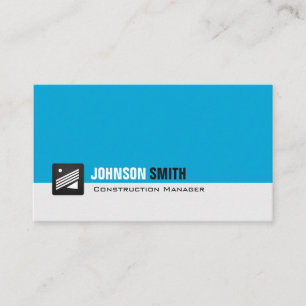 Construction Manager - Personal Aqua Blue Business Card