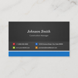 Construction Manager - Professional Customisable Business Card
