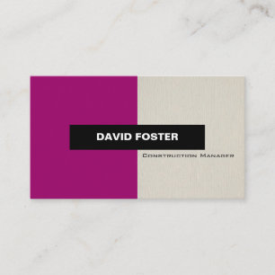 Construction Manager - Simple Elegant Stylish Business Card