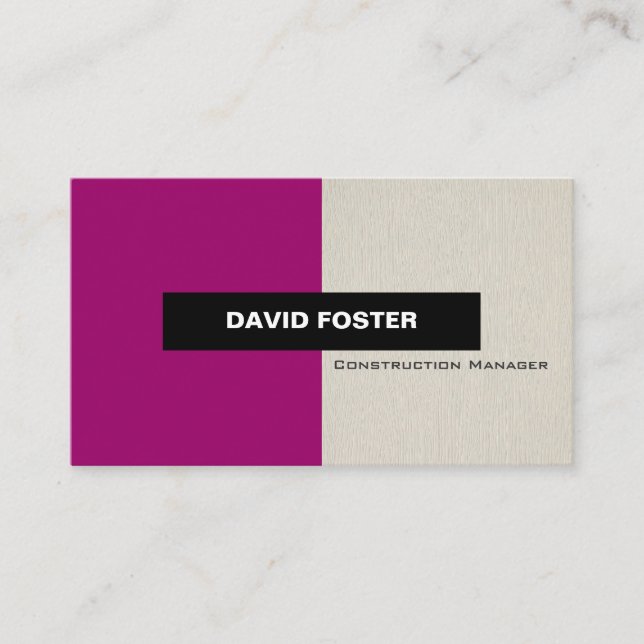 Construction Manager - Simple Elegant Stylish Business Card (Front)
