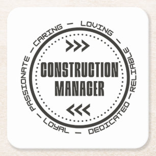 Construction Manager Square Paper Coaster