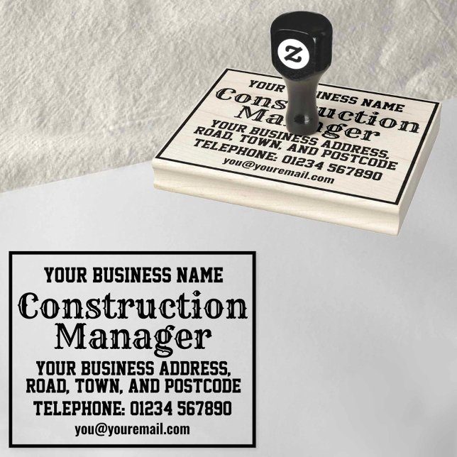 Construction Manager with Name, Address, etc Rubber Stamp (Creator Uploaded)