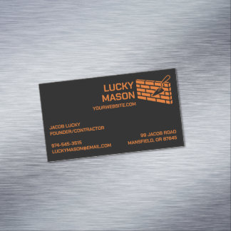 Construction Masonry Brick Magnetic Business Card