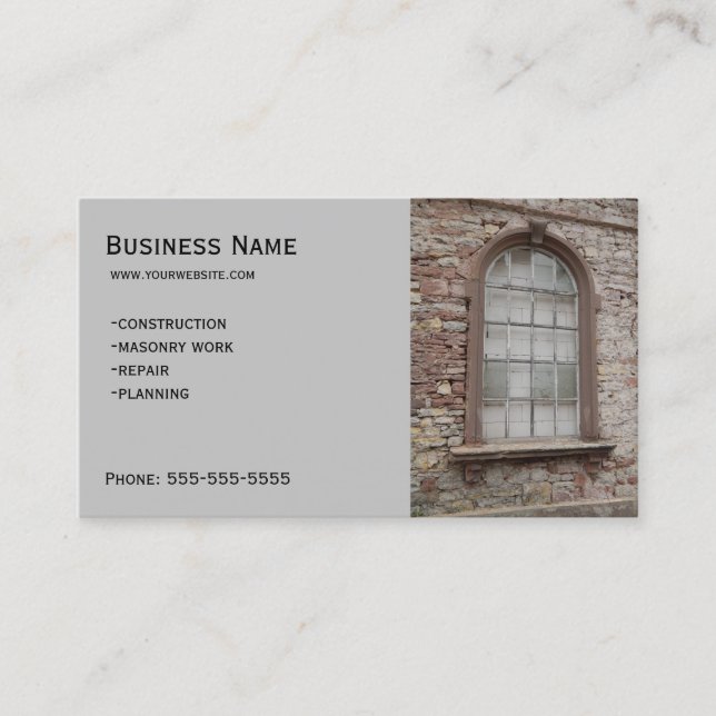Construction - Masonry Business Card (Front)