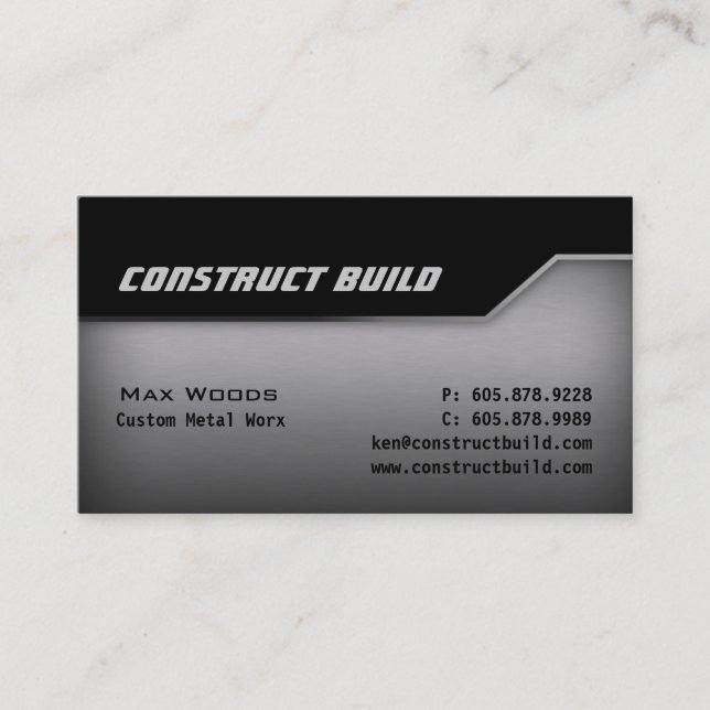 Construction Metal Business Card Angle Edge 2 (Front)