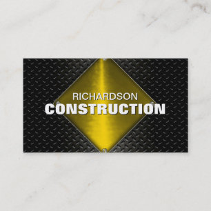 Construction Metal Business Card - Black Gold