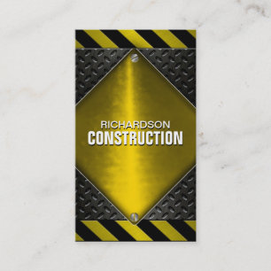 Construction Metal Business Card - Black Yellow