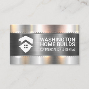 Construction Metal Fabrication with Rivets House Business Card
