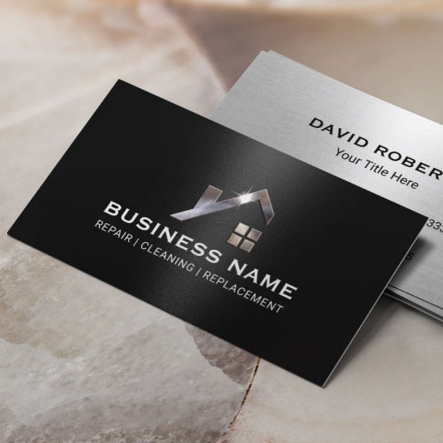 Construction Metal House Logo Real Estate  Business Card (Creator Uploaded)