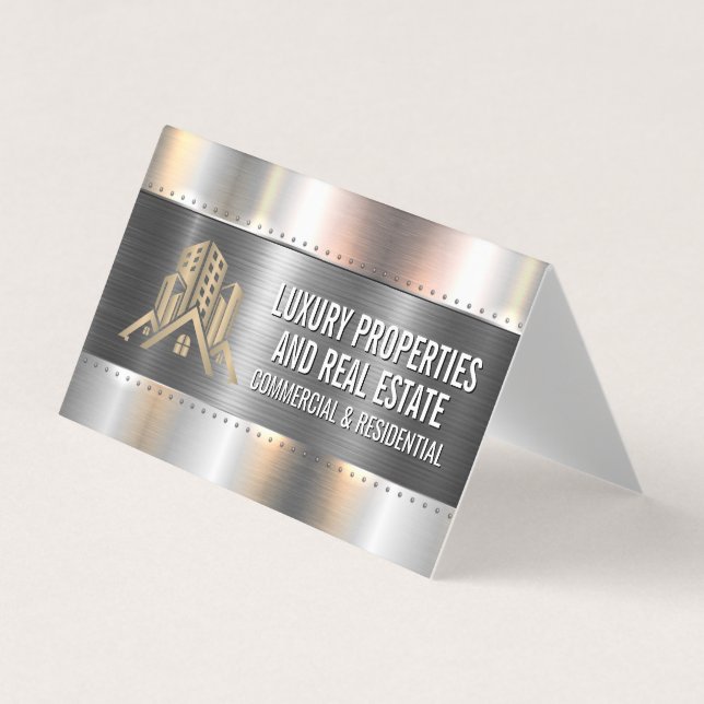 Construction Metal Rivets | Properties Logo Business Card (Front)