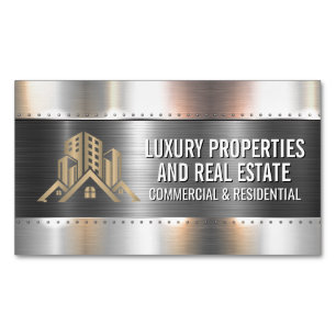 Construction Metal Rivets Properties Logo Magnetic Business Card