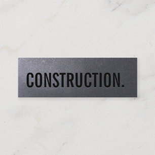 Construction Minimalist Black Typography Mini Business Card