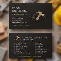 Construction Modern Black Gold Hammer Custom
