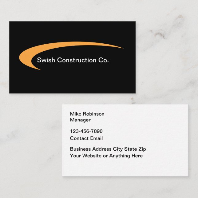 Construction Modern Business Card Design (Front/Back)