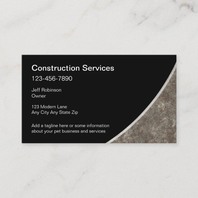 Construction Modern Business Card Template (Front)