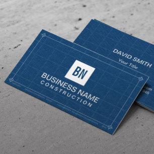Construction Modern Monogram Professional Business Card