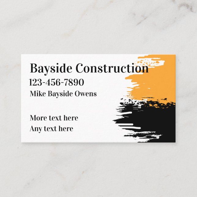 Construction Modern Services Business Cards (Front)