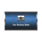 Construction Monogram Blue Metal Border