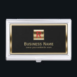 Construction Monogram Gold Framed Professional Business Card Holder<br><div class="desc">Construction Monogram Gold Framed Professional Business Card Holder.</div>