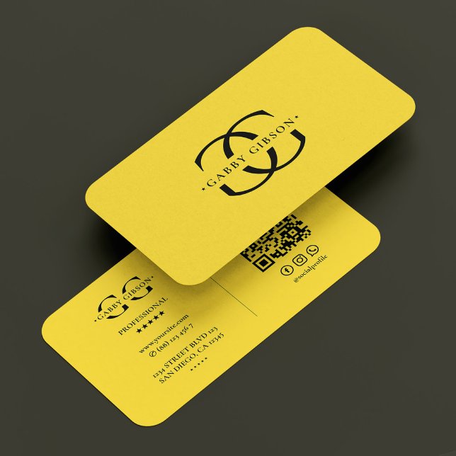Construction Monogram Logo G Yellow Modern Business Card (Construction Monogram Logo G Yellow Modern Business Card
)