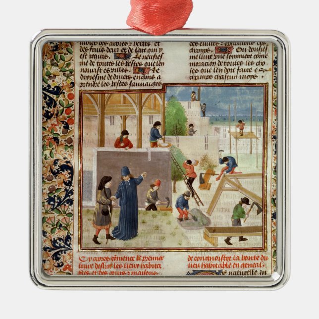 Construction of a House Metal Tree Decoration (Front)