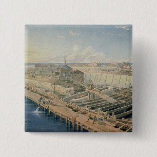 Construction of Docks 15 Cm Square Badge