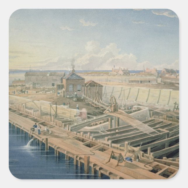 Construction of Docks Square Sticker (Front)