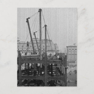 Construction of One Times Square New York City Postcard