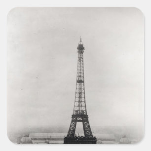 Construction of the Eiffel Tower Square Sticker