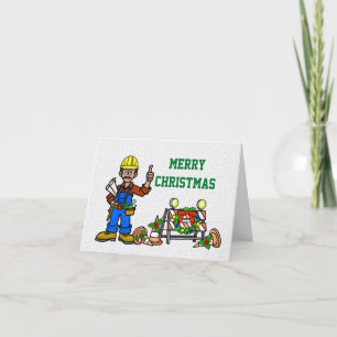 Construction or Road Construction Christmas Card
