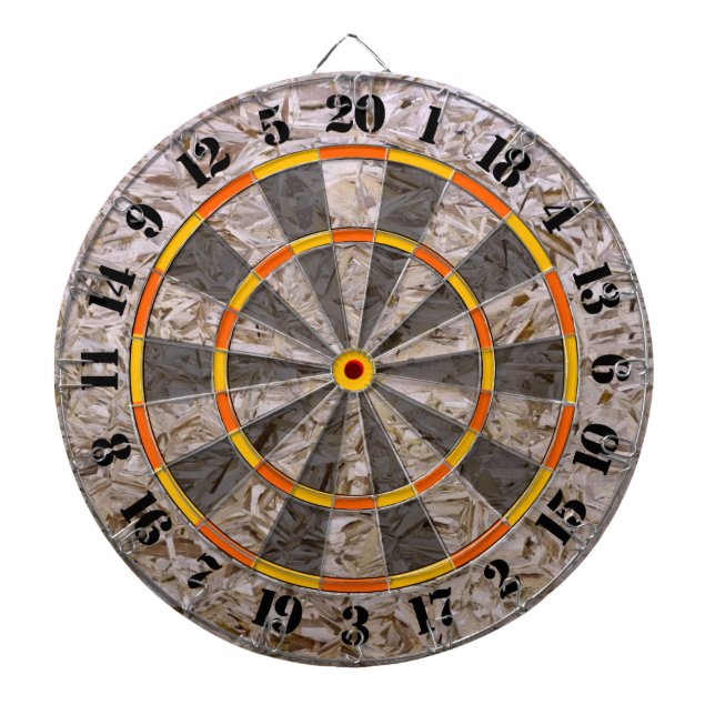 Construction OSB Plywood Print for a Game of Darts Dartboard (Front)