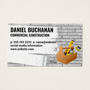 Construction Painted Brick Wall Tool Box