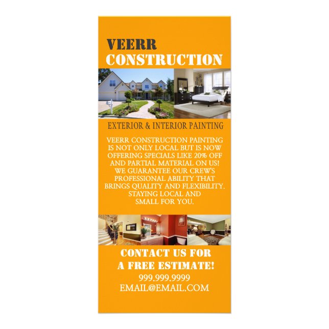 Construction Painting Interior Exterior Flyer Rack Card (Front)