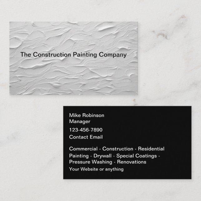 Construction Painting Professional Business Cards (Front/Back)