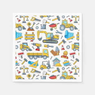Construction Paper Napkins, Builder Birthday Decor Napkin