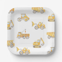 Construction Paper Plates | Construction Birthday