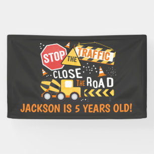 Construction Party Banner Dump Truck Birthday