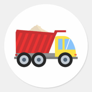 Construction Party Dump Truck Birthday Classic Round Sticker