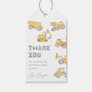 Construction Party Favour Tags   Printed Tags
