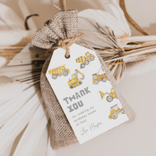 Construction Party Favour Tags   Printed Tags