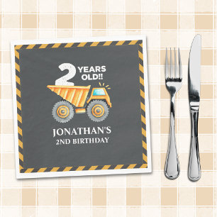 Construction Party for 2nd Birthday Kids Napkin