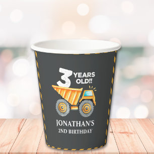 Construction Party for 3rd Birthday Kids Paper Cups