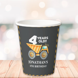 Construction Party for 4th Birthday Kids Paper Cups