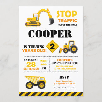 Construction Party Invitation