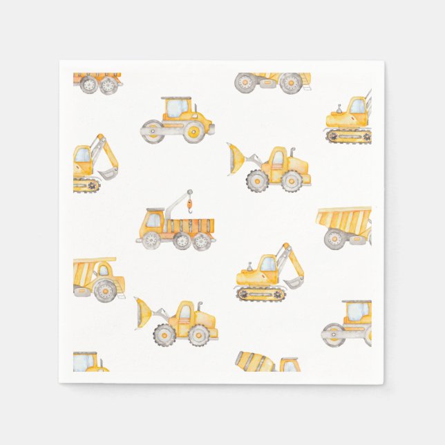 Construction Party Napkins | Construction Birthday (Front)